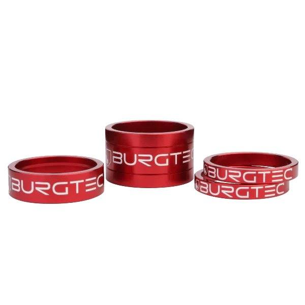 Burgtec - Espaciadores Race Red (5mm Spacer x2, 10mm Spacer, 20mm Spacer)
