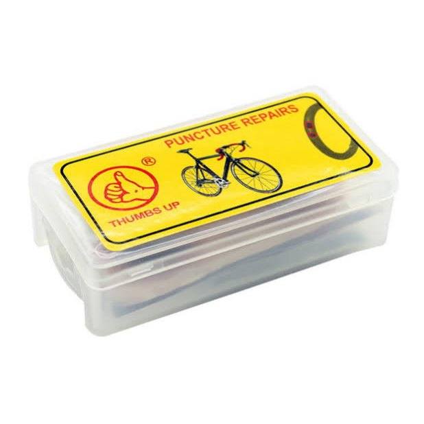 Caja amarilla parches thumbs up