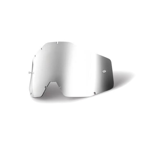 100% - Racecraft/Accuri/Strata Silver Mirror Anti-fog  Replacement Lens