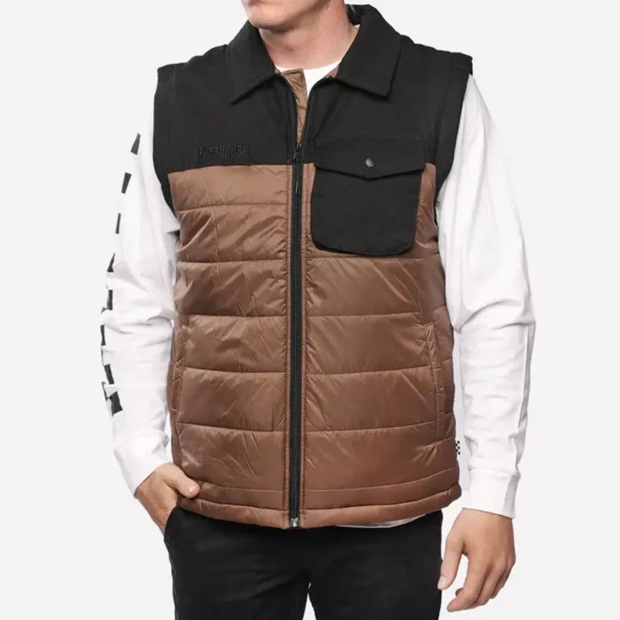 FASTHOUSE - PROSPECTOR PUFFER VEST BLACK/BROWN, M