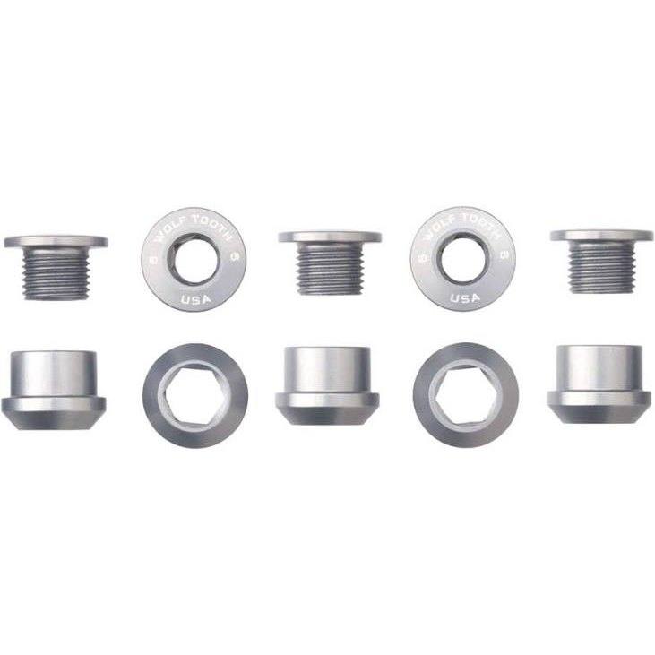 WOLFTOOTH - JGO TUERCAS PARA PLATO EBIKE PLATA 5 TORNILLOS